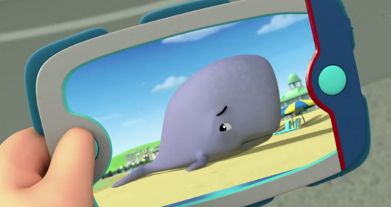 游上岸的小鲸鱼