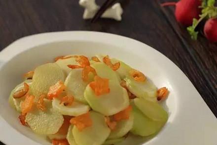 虾仁炒芥蓝片的做法