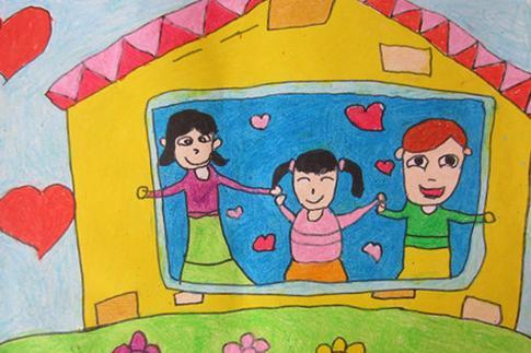 幼儿画幸福一家人图片大全