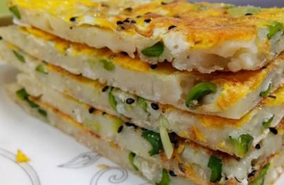 豌豆苗的最新吃法-虾皮豌豆烙饼