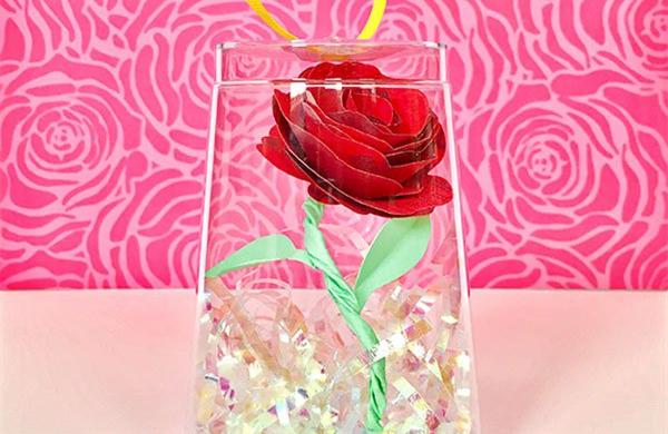 浪漫童话梦，美女与野兽玻璃罩玫瑰花手工制作