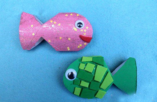 幼儿卷纸筒小鱼制作方法