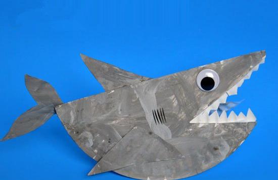 幼儿手工鲨鱼制作