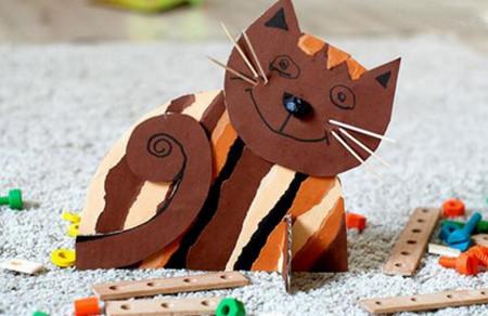 小猫咪手工制作图片大全 儿童简单猫咪折纸方法