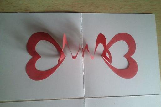 打开是爱心的立体贺卡怎么做 最有创意的的七夕节贺卡