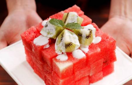 西瓜的3种吃法：西瓜蛋糕/西瓜魔方/爪爪冰棒