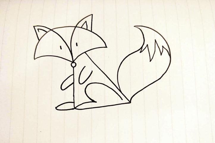 小狐狸简笔画教程
