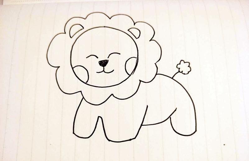 可爱小狮子简笔画