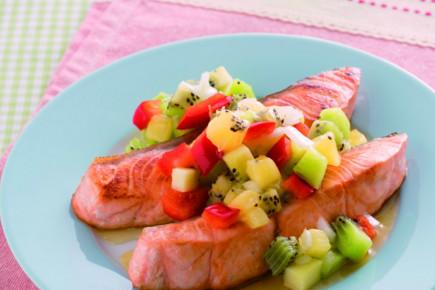 奇异果香干煎鲑鱼，孕期也能美美的！