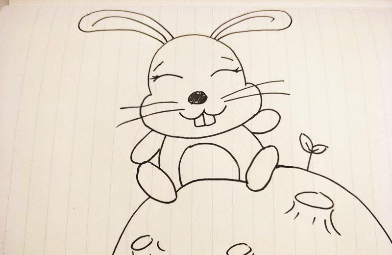 中秋节可爱月球小兔子简笔画怎么画