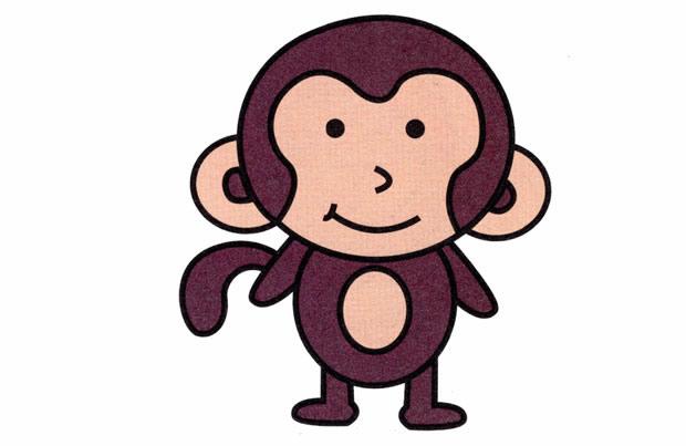 卡通小猴子简笔画步骤