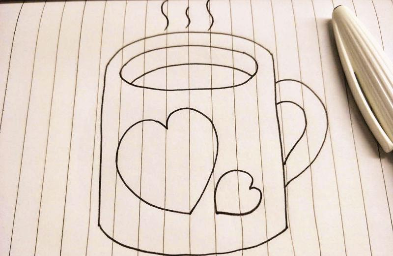 可爱茶杯简笔画图片
