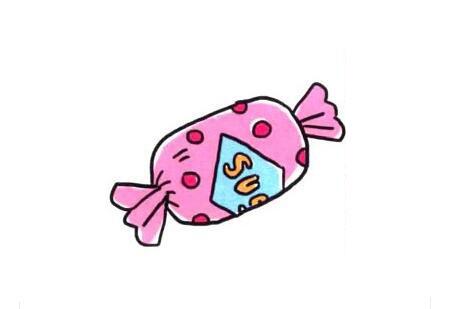 彩色糖果简笔画