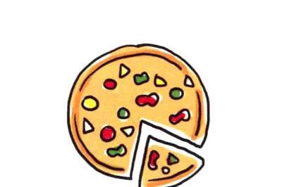 披萨简笔画步骤