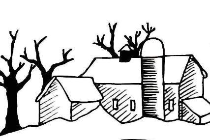 冬天的雪景简笔画图片大全