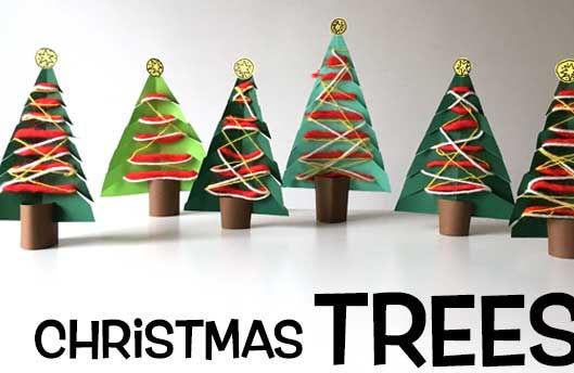 卷纸筒毛线立体圣诞树制作方法