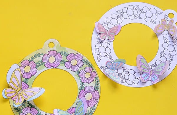 漂亮的蝴蝶花环装饰手工制作