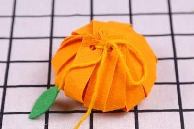 不织布立体桔子制作方法