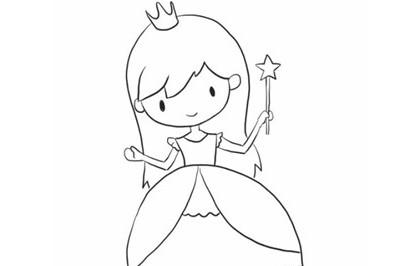 可爱小公主简笔画的画法