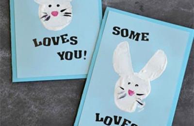 创意兔子印画卡片制作方法