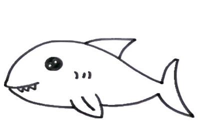 可爱鲨鱼简笔画步骤