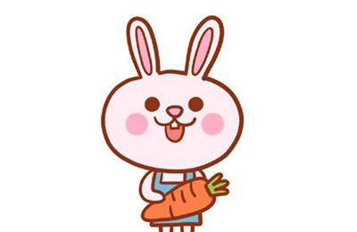 拿着胡萝卜的小兔子简笔画