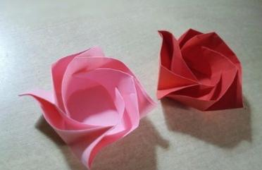 玫瑰花盒子的折法图解 简单实用的玫瑰花形收纳盒