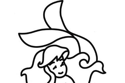 美人鱼儿童简笔画图片大全