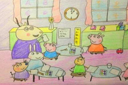 以小猪佩奇为主题的儿童画图片大全