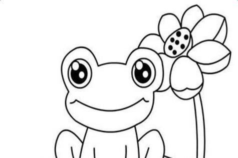 荷叶上的青蛙简笔画图片大全