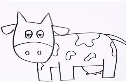 卡通奶牛简笔画的画法