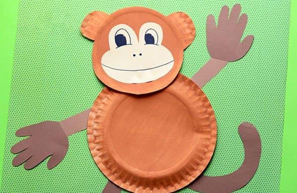 纸盘彩色简单小猴子制作方法