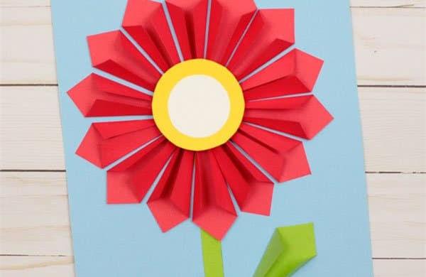 教师节半立体花朵祝福卡片制作方法