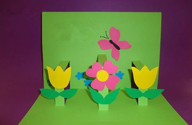 幼儿园彩色花朵立体卡片制作方法