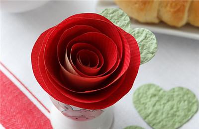简单螺旋纸玫瑰制作方法