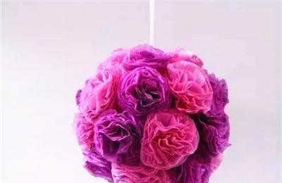 彩色立体花球挂饰制作方法