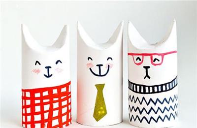 纸筒可爱小猫制作方法