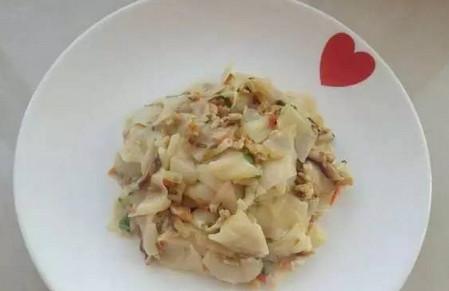 香菇青菜肉丝炒面片的做法