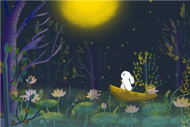 中秋赏月看图写话