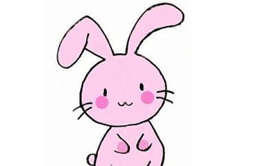 粉红小兔子简笔画