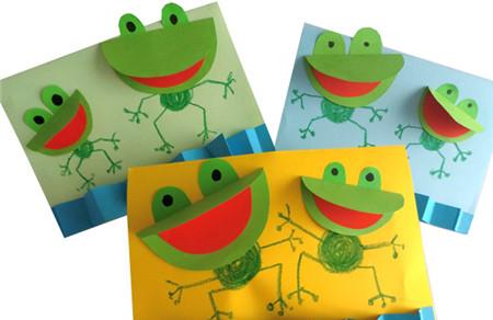儿童节彩纸青蛙贴画手工制作