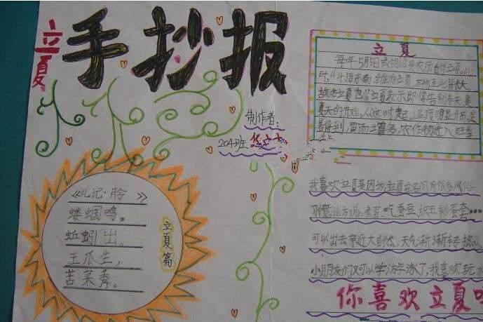 二十四节气之大暑手抄报