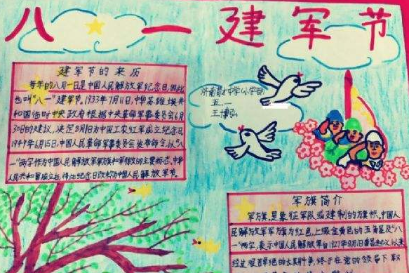 庆祝建军90周年板报