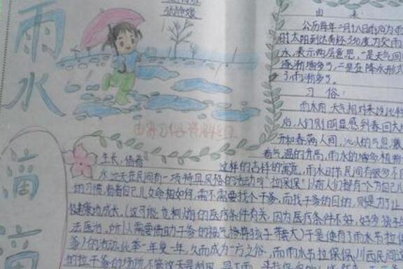 二十四节气雨水手抄报