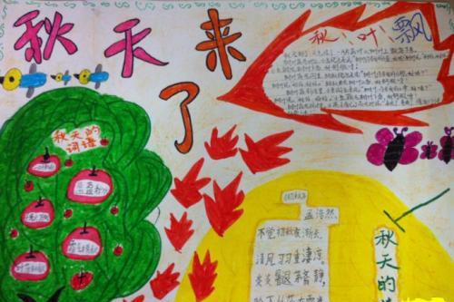 秋天的枫叶手抄报图片大全