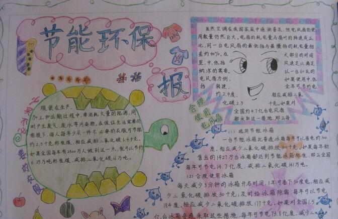 简单的节能减排手抄报
