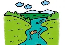 一条小溪简笔画