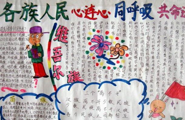 最简单民族团结手抄报