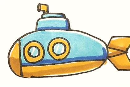 潜水艇简笔画怎么画