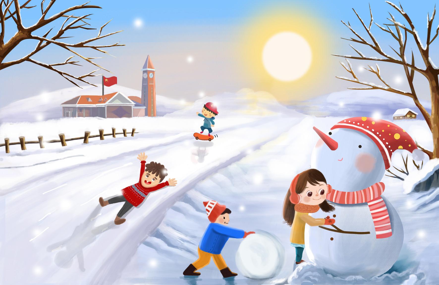 小学二年级作文150字：小雪人